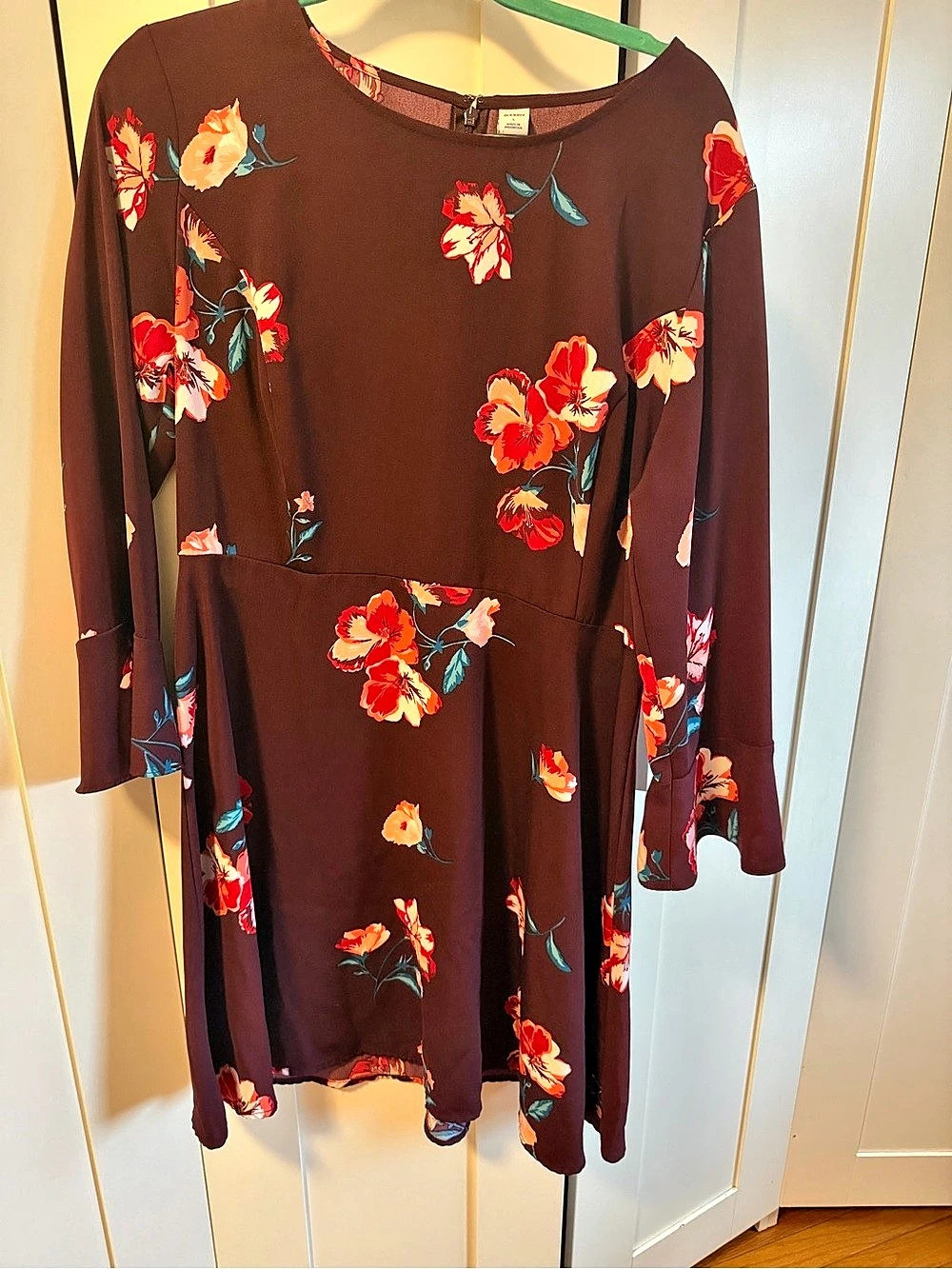 Old Navy Floral Mini Dress in Maroon
